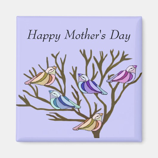 美しい鳥の母の日 マグネット (正面)
