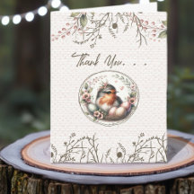 美しい鳥の水彩絵はがき お礼カード