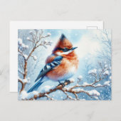 美しい鳥の白絵を描の ポストカード (正面/裏面)