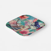 美しい鳥の紙プレート絵画- ペーパープレート (傾斜あり)