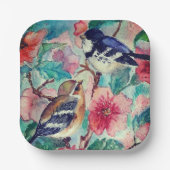 美しい鳥の紙プレート絵画- ペーパープレート (正面)