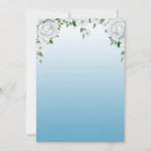 美しい鳥の自然アニバーサリー招待状 青い花の背景 招待状 (裏面)