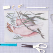 美しい鳥コカトオピンク淡い色ののカカタ 薄葉紙 (クラフト)