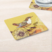 美しい鳥コースターセット スクエアペーパーコースター (アングル)