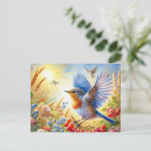 美しい鳥夏景色3 ポストカード (スタンド正面)