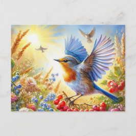 美しい鳥夏景色3 ポストカード