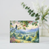 美しい鳥夏景色4 ポストカード (スタンド正面)