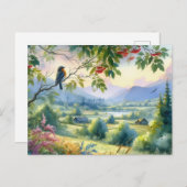 美しい鳥夏景色4 ポストカード (正面/裏面)