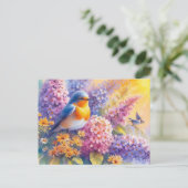 美しい鳥夏景色6 ポストカード (スタンド正面)