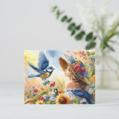 美しい鳥夏景色8 ポストカード (スタンド正面)