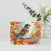 美しい鳥夏景色9 ポストカード (スタンド正面)