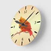 美しい鳥 ラウンド壁時計 (傾斜)