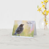 美しい鳥 – 空白のサンキューカード カード (黄色い花)