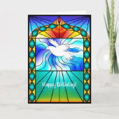 美しい鳩のステンドグラス窓 カード (正面)