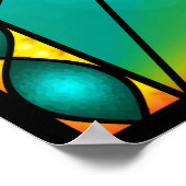 美しい鳩ステンドグラス教会の窓ポスター ポスター (角)