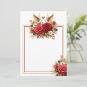 美しい鳩、バラ、デイジー 招待状 (スタンド正面)