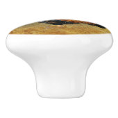 美しい鶏と素朴納屋チキンクープ セラミックノブ (側面)