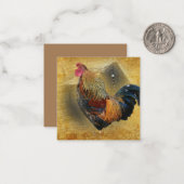 美しい鶏と素朴納屋チキンクープ ノートカード (正面/裏面インサイチュ)