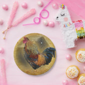 美しい鶏と素朴納屋チキンクープ ペーパープレート (パーティー)