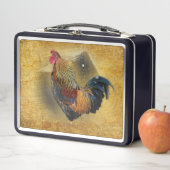 美しい鶏と素朴納屋チキンクープ メタルランチボックス (インサイチュ)