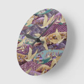 美しい鶴日本の ラウンド壁時計 (傾斜)