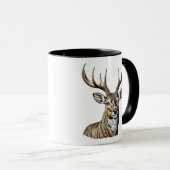 美しい鹿と〔雄ジカの〕枝角 マグカップ (正面右)