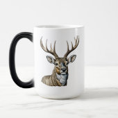 美しい鹿と〔雄ジカの〕枝角 モーフィングマグカップ (左)
