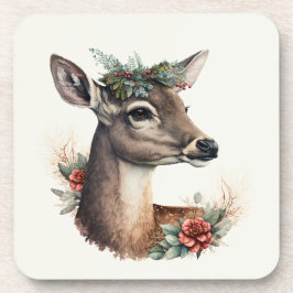 美しい鹿の冬の休日/クリスマスコアスター コースター