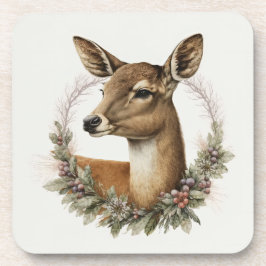 美しい鹿の冬の休日/クリスマスコアスター コースター