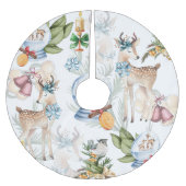 美しい鹿の水色のクリスマス ブラッシュドポリエステルツリースカート (正面)