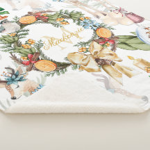 美しい鹿の水色クリスマスファミリー名