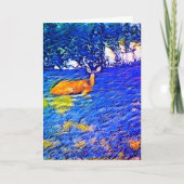 美しい鹿の芝生の上で昼寝、誕生日 カード (正面)