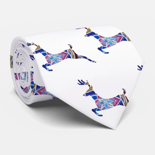 美しい鹿マンダラアートタイ ネクタイ (ロール)