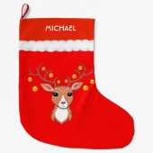 美しい鹿 ラージクリスマスストッキング (正面)