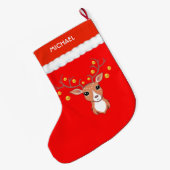 美しい鹿 ラージクリスマスストッキング (裏面 (吊り時))