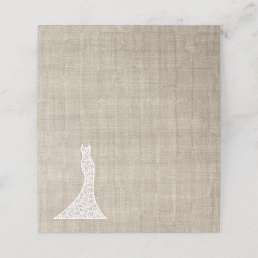 美しい麻のウェディングシャワーフォールドプレースカード プレイスカード (外部開封)
