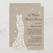 美しい麻の冬のブライダルシャワー招待状 招待状 (正面/裏面)