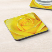 美しい黄色いバラの花びら コースター (左側)