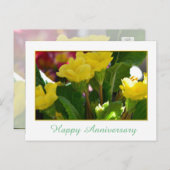 美しい黄色い庭の花の幸せな記念日 ポストカード (正面/裏面)