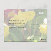 美しい黄色い庭の花の幸せな記念日 ポストカード (裏面)