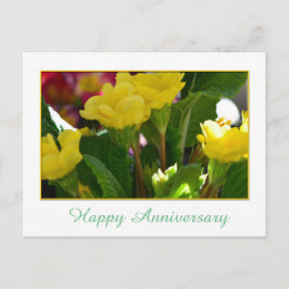 美しい黄色い庭の花の幸せな記念日 ポストカード
