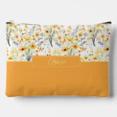 美しい黄色い春の野パーソナライズされた花 アクセサリーポーチ (正面)