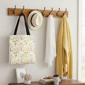 美しい黄色い春の野パーソナライズされた花 トートバッグ