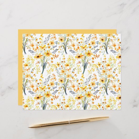 美しい黄色い春の野花 (正面/裏面インサイチュ)