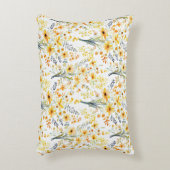 美しい黄色い春の野花 アクセントクッション (正面(垂直))