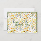 美しい黄色い春の野花 サンキューカード (正面)