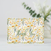 美しい黄色い春の野花 サンキューカード (スタンド正面)
