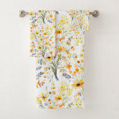 美しい黄色い春の野花 バスタオルセット (インサイチュ)