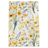 美しい黄色い春の野花 ミディアムペーパーバッグ (裏面)