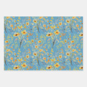 美しい黄色い春の野花 ラッピングペーパーシート (正面2)